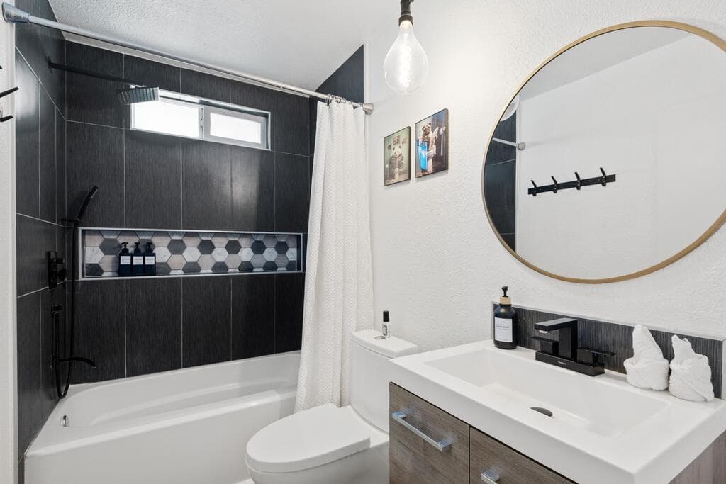 Remodeled kitchen with brushed gold accents